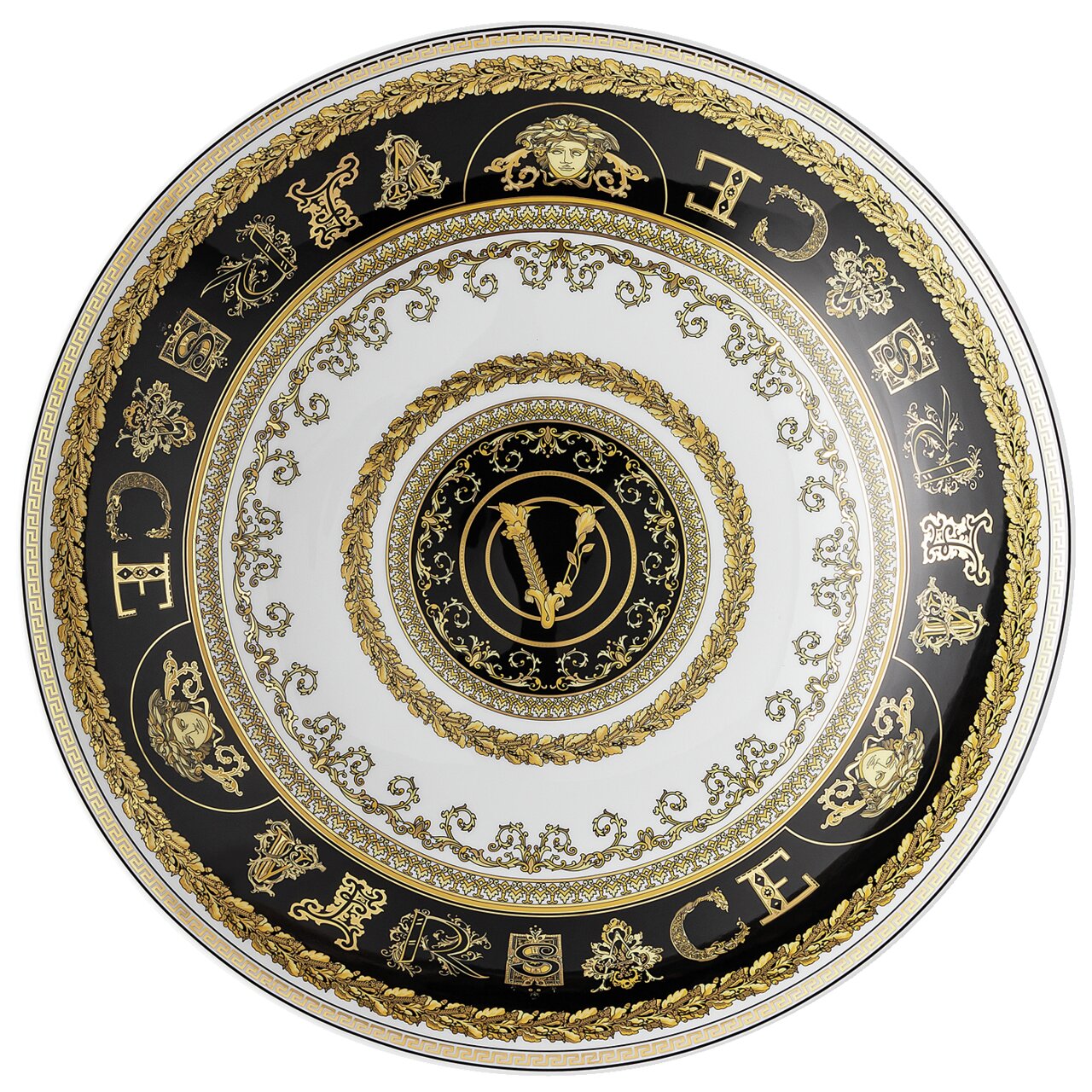 Versace Virtus Gala White Bowl with Foot – 35 cm