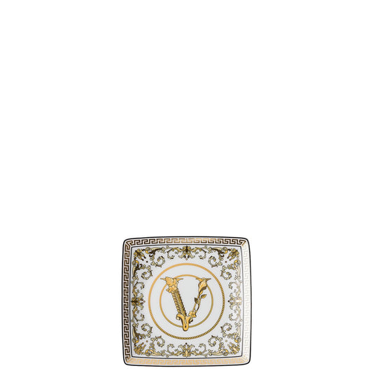 Versace Virtus Gala White Bowl – 12 cm (Square, Flat)