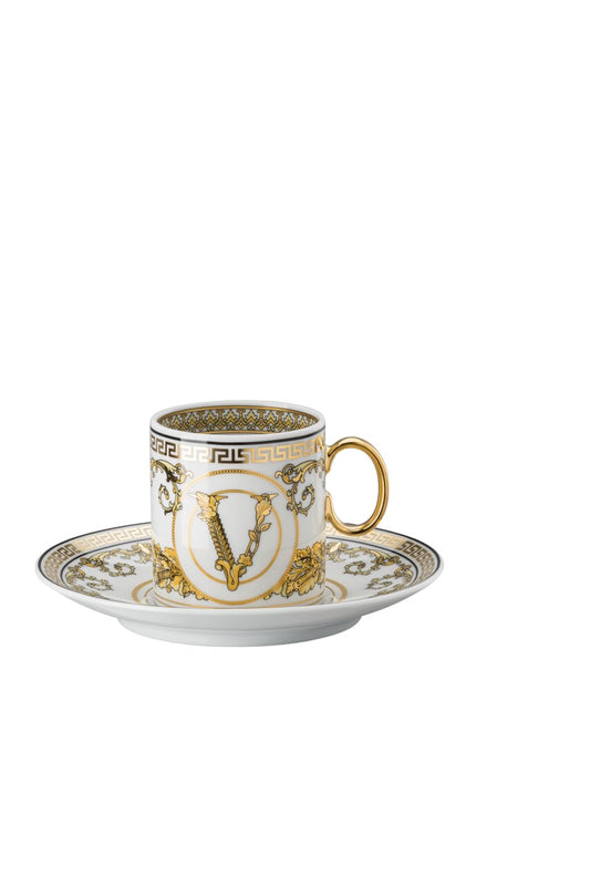 Versace Virtus Gala White Espresso Cup & Saucer