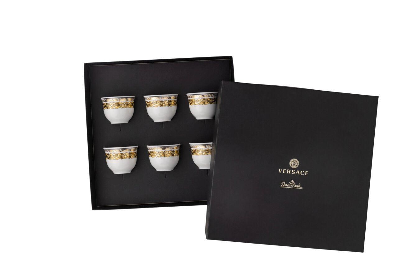Versace Virtus Gala White – Set of 6 Small Cups (Without Handle)