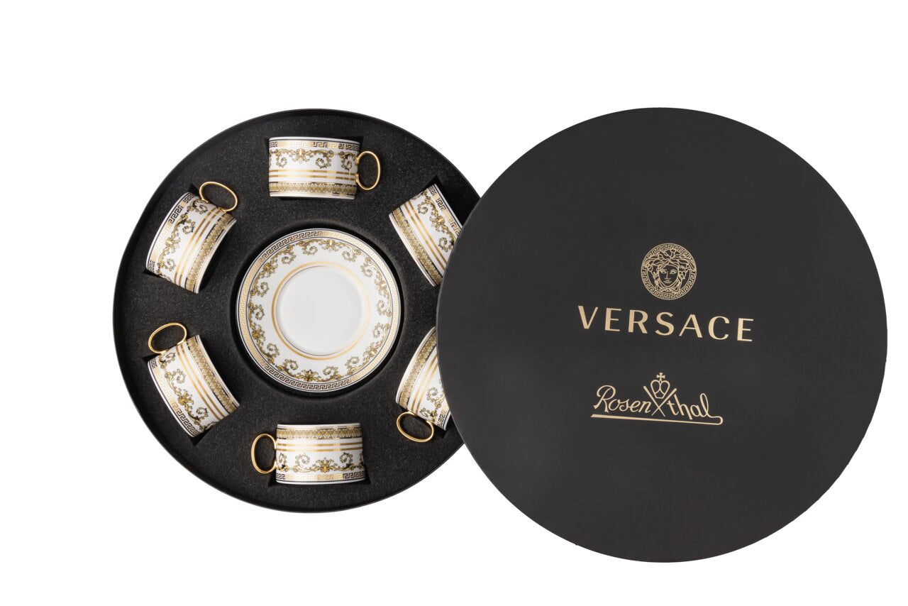 Versace Virtus Gala White – Set of 6 Teacup & Saucer Giftset