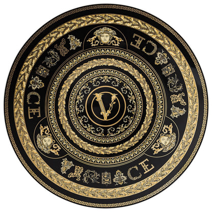 Versace Virtus Gala Black Service Plate – 33 cm