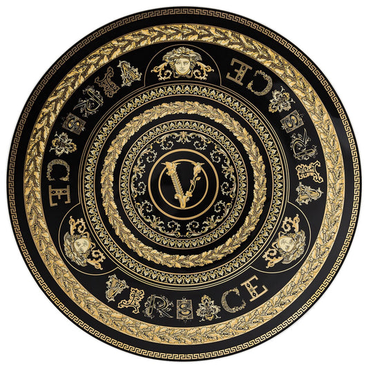 Versace Virtus Gala Black Service Plate – 33 cm