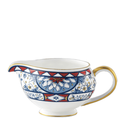 Royal Crown Derby Victorias Garden Blue and Red Cream Jug (300ml) – official product image