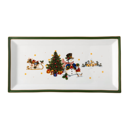 Hutschenreuther Happy Wintertime Green Platter angular 36cm – official product image