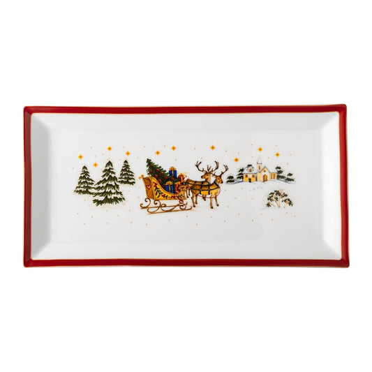 Hutschenreuther Happy Wintertime Red Platter angular 36cm – official product image