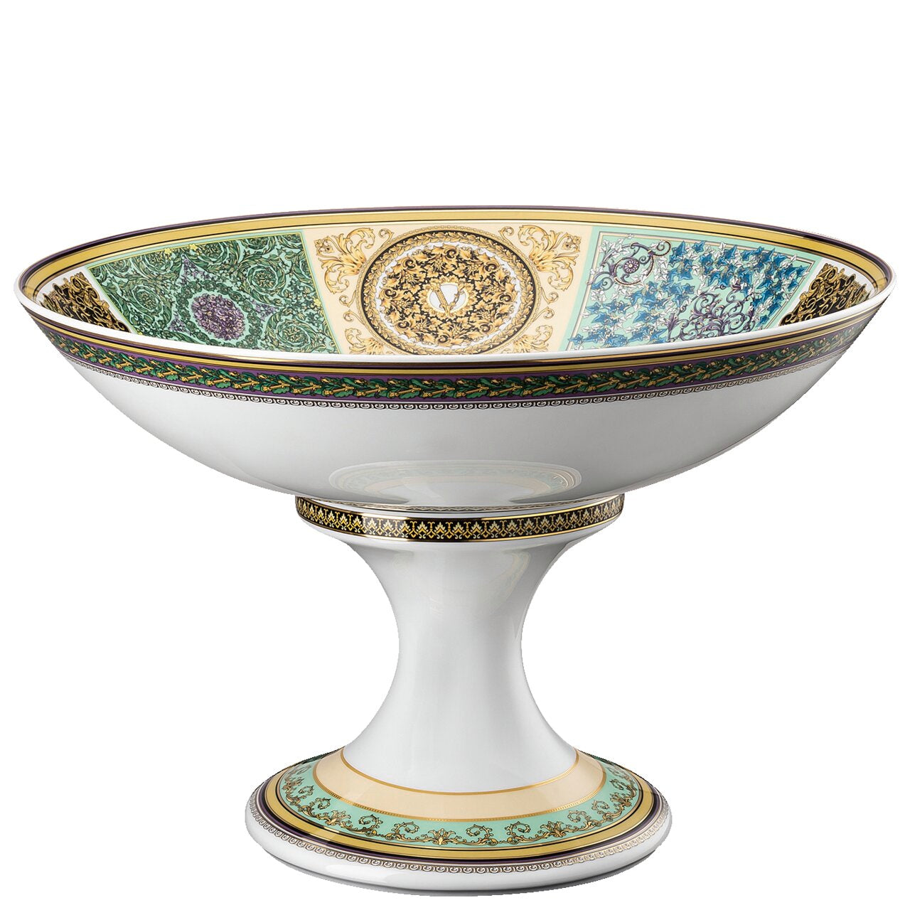 Versace Barocco Mosaic Bowl 35 cm with foot – front view