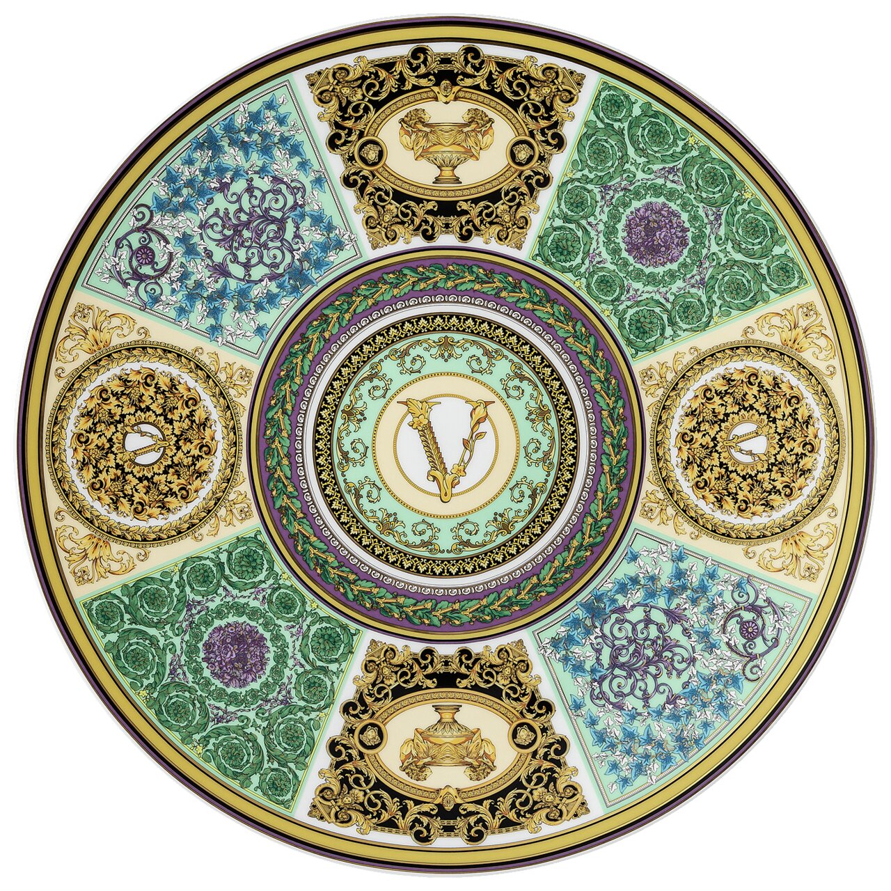Versace Barocco Mosaic Service Plate 33 cm – top view