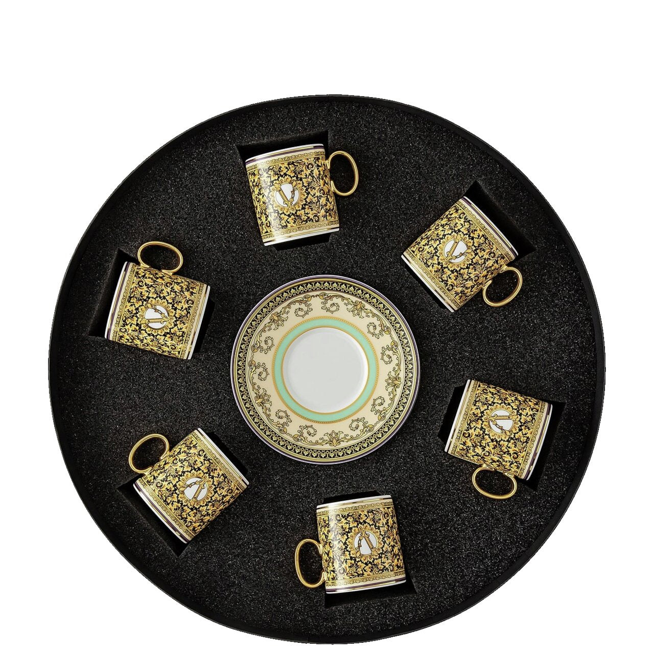 Versace Barocco Mosaic Set 6 espresso c&s – front view