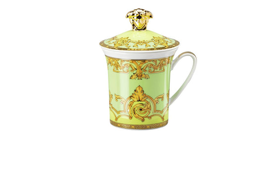 Versace Versace Green Floralia 30 Years Anniversary lidded mug front view