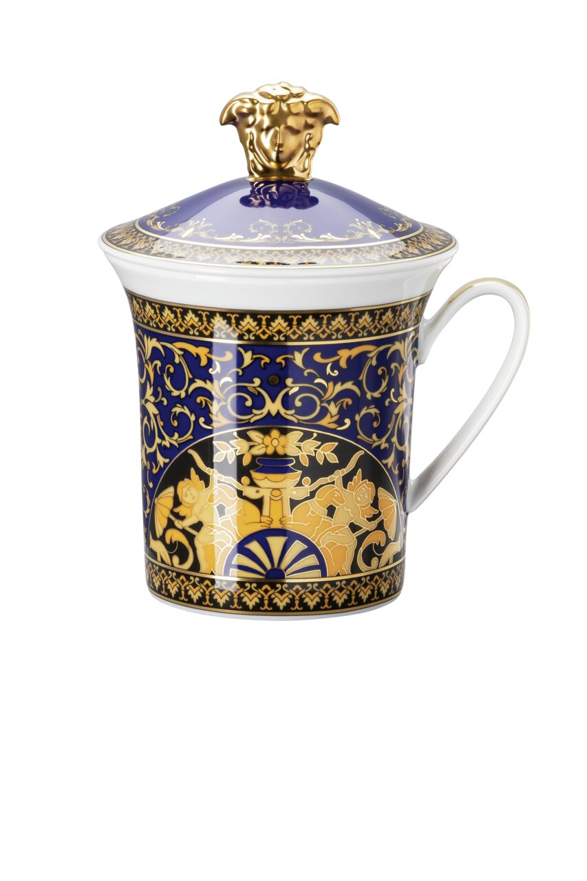 Versace Versace Medusa Blue 30 Years Anniversary lidded mug front view