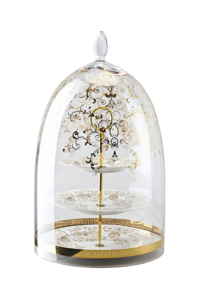 Versace Medusa Gala Etagere 3 tiers – shown with display dome