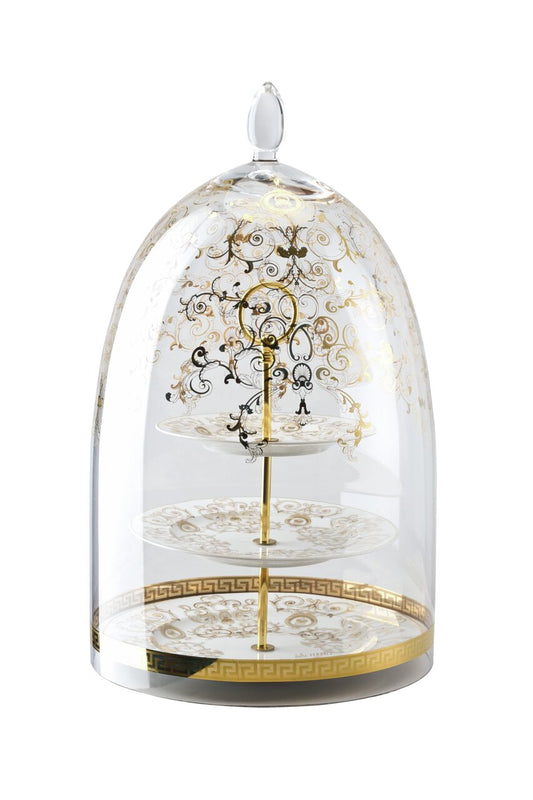 Versace Medusa Gala Etagere 3 tiers – shown with display dome