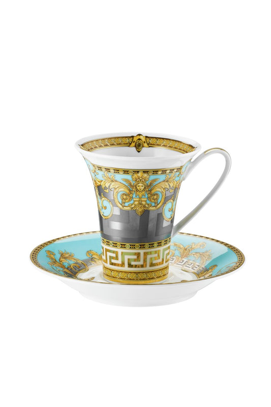 Versace Prestige Gala Bleu Cup/Saucer 4 tall – front view