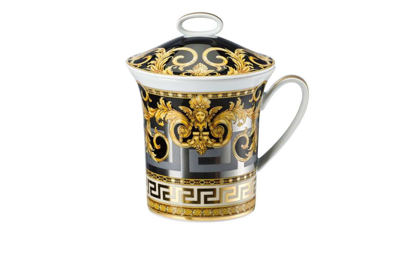 Versace Prestige Gala Mug with handle – with lid front view