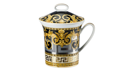 Versace Prestige Gala Mug with handle – with lid front view