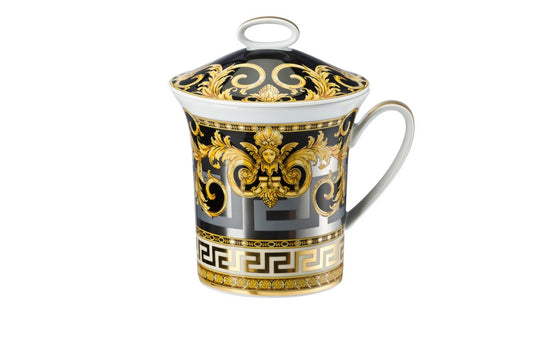 Versace Prestige Gala Mug with handle – with lid front view