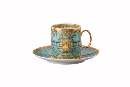 Versace Scala Palazzo Verde Cup/Saucer 4 tall – front view