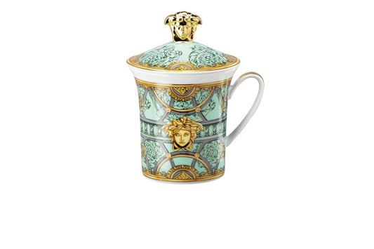 Versace Versace Scala Palazzo Verde 30 Years Anniversary lidded mug front view
