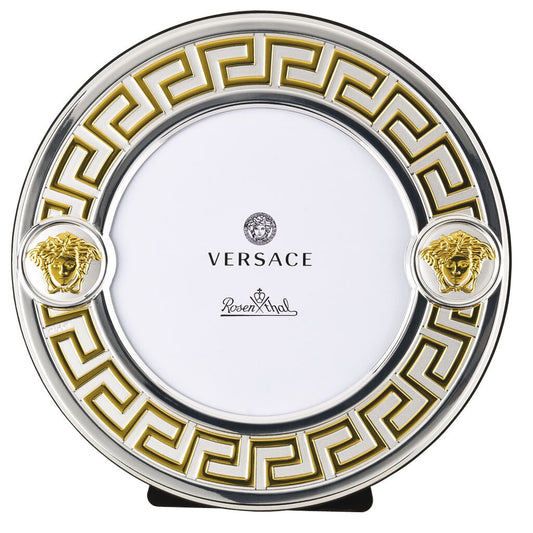 Versace VHF4 – Gold & Silver Round Picture Frame 13 cm - Front View