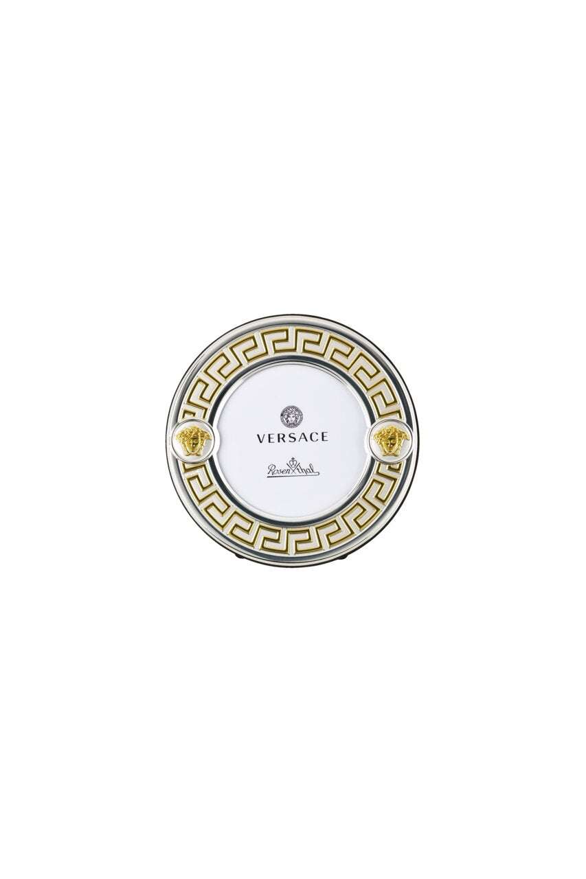Versace VHF4 – Gold & Silver Round Picture Frame 9 cm - Front View