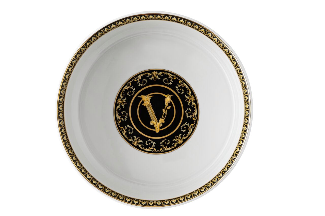 Versace Virtus Gala Black Salad/Vegetable Bowl – 22 cm